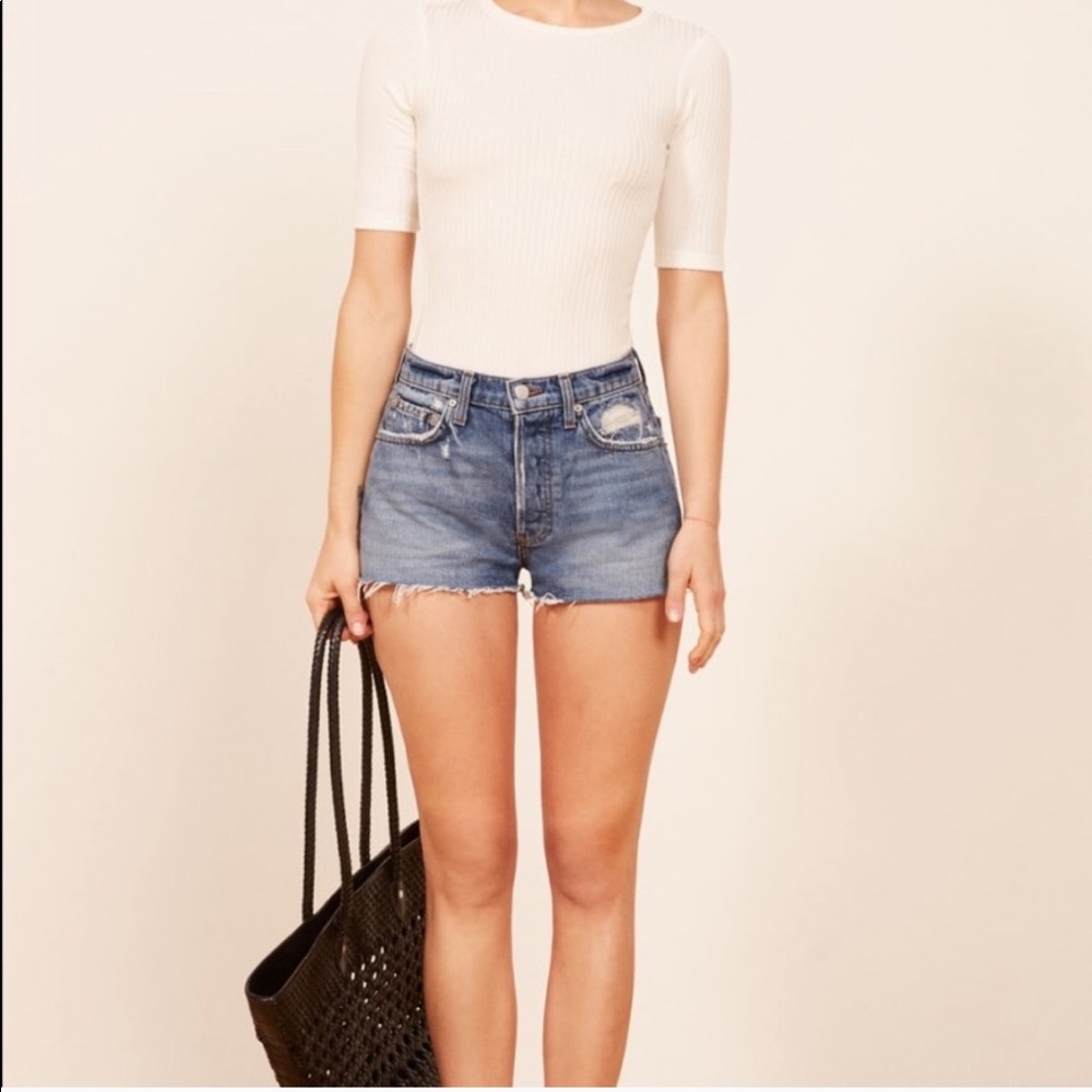 Reformation • Dixie Cut Off Denim Shorts 30